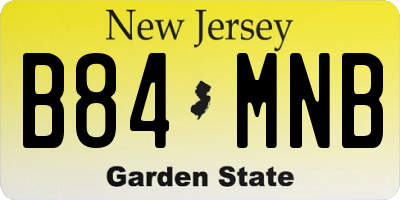 NJ license plate B84MNB