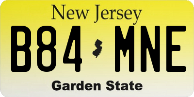 NJ license plate B84MNE