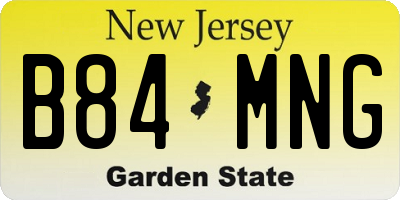 NJ license plate B84MNG