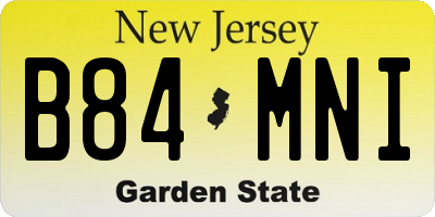 NJ license plate B84MNI