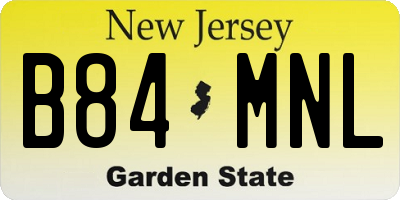 NJ license plate B84MNL