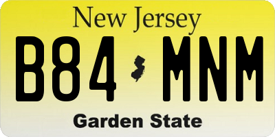 NJ license plate B84MNM