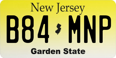 NJ license plate B84MNP