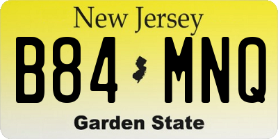 NJ license plate B84MNQ