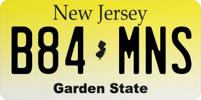 NJ license plate B84MNS