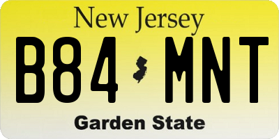 NJ license plate B84MNT