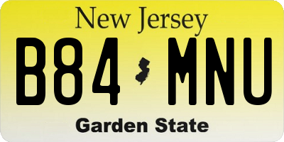 NJ license plate B84MNU