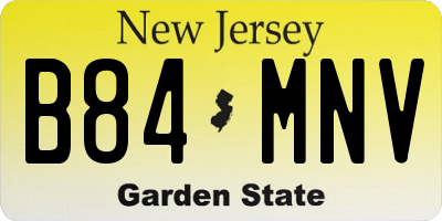NJ license plate B84MNV