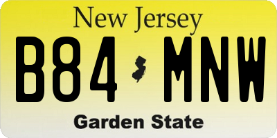 NJ license plate B84MNW