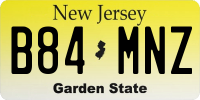 NJ license plate B84MNZ