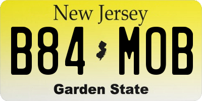 NJ license plate B84MOB