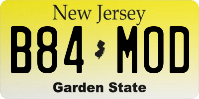 NJ license plate B84MOD