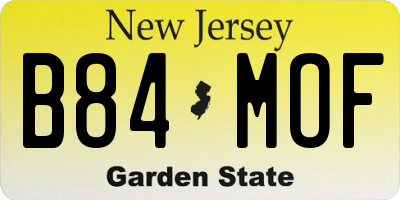 NJ license plate B84MOF