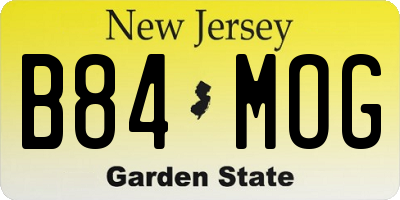 NJ license plate B84MOG