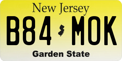 NJ license plate B84MOK