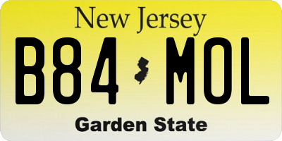 NJ license plate B84MOL