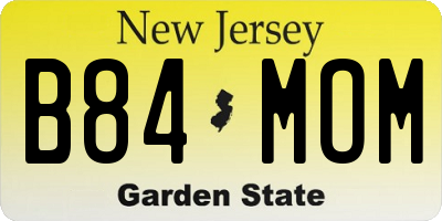NJ license plate B84MOM