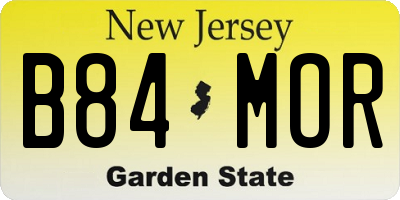NJ license plate B84MOR