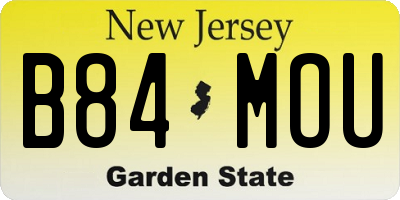 NJ license plate B84MOU