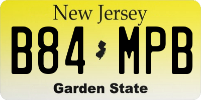 NJ license plate B84MPB
