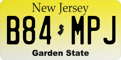 NJ license plate B84MPJ