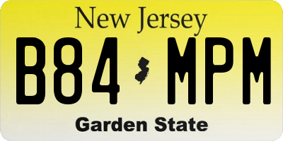 NJ license plate B84MPM
