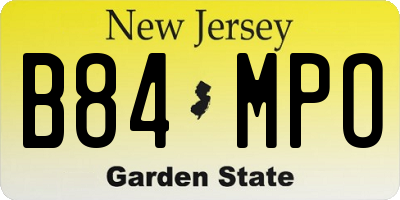 NJ license plate B84MPO