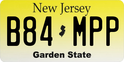 NJ license plate B84MPP