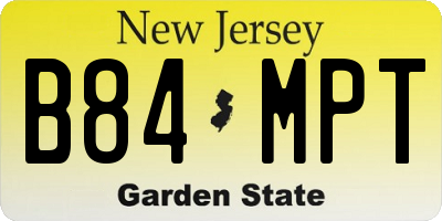 NJ license plate B84MPT