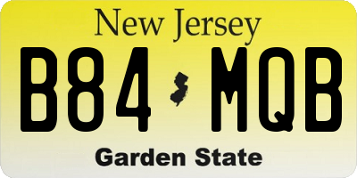 NJ license plate B84MQB