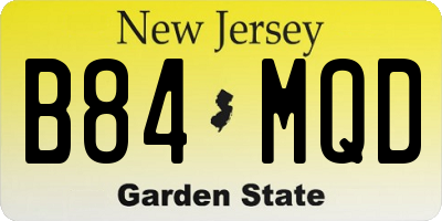 NJ license plate B84MQD