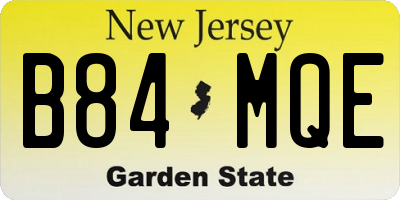 NJ license plate B84MQE