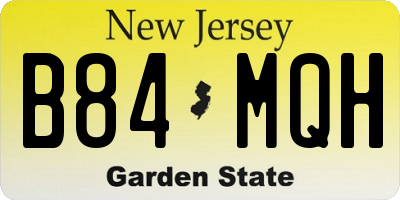 NJ license plate B84MQH