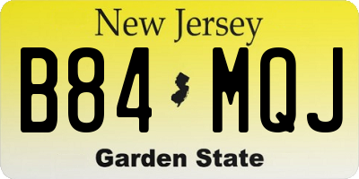 NJ license plate B84MQJ