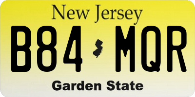 NJ license plate B84MQR