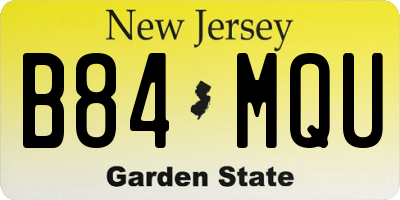 NJ license plate B84MQU