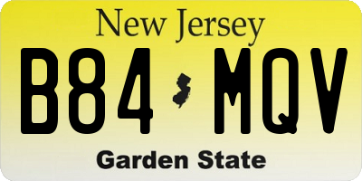NJ license plate B84MQV
