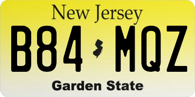 NJ license plate B84MQZ
