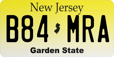NJ license plate B84MRA