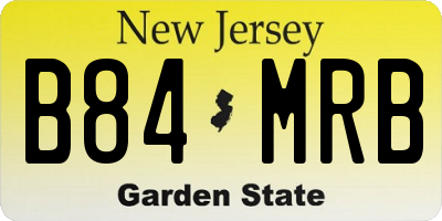 NJ license plate B84MRB