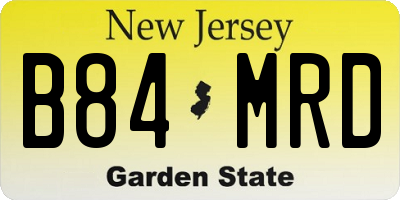 NJ license plate B84MRD