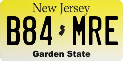 NJ license plate B84MRE