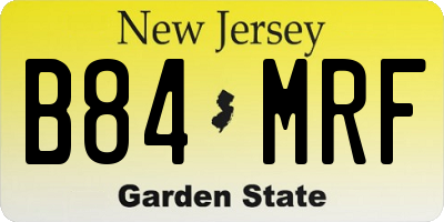 NJ license plate B84MRF