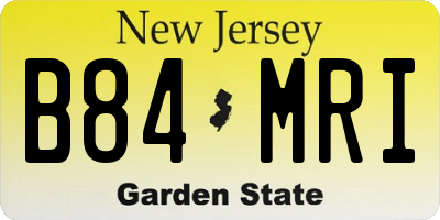 NJ license plate B84MRI