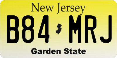 NJ license plate B84MRJ