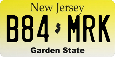 NJ license plate B84MRK