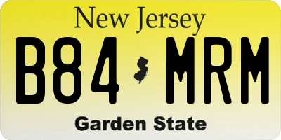 NJ license plate B84MRM