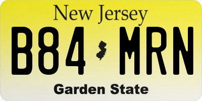 NJ license plate B84MRN