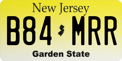 NJ license plate B84MRR