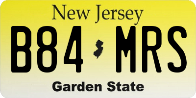 NJ license plate B84MRS